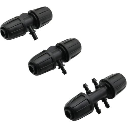 Garden Irrigation 1/2 Inch Hose to 4/7mm Hose Locked Connector 4-way 3-way Hose Splitters Nozzles Connection Adapters 3 Pcs