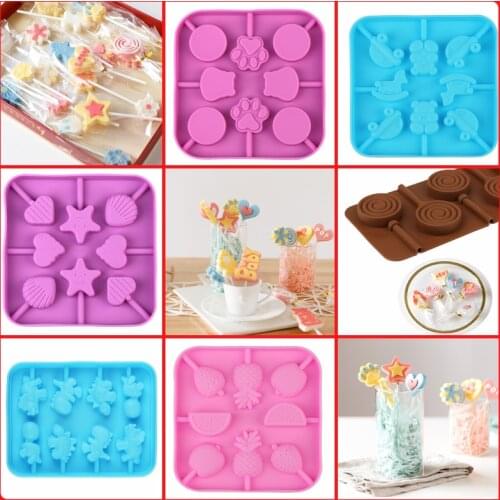 Silicone Candy Lollipop Mold chocolate sugar mould for lollipops cake decoration form round biscuit DIY Baking Cake Decorating