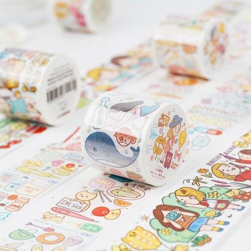 Special ink 40mm*5m Cute People Washi Tape Kawaii Cute WashiTape Pattern Masking Tape For Diary Decorate School and Office Stick