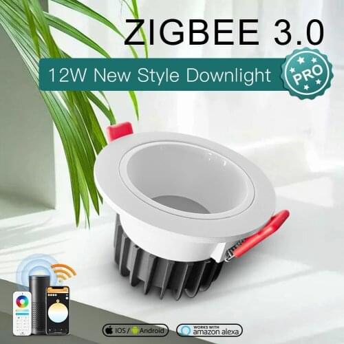 GLEDOPTO Zigbee 3.0 Smart Waterproof IP54 LED Ceiling Light 6W/12W Pro Work Hue Bridge Tuya App Alexa Echo Plus Voice Control