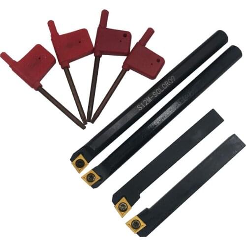 1/2“ SCLCL/R1212H09 S12M-SCLCR09 Lathe Turning Holders Boring Bars with 3pcs CCMT32.51 Turning Inserts for Steel,Stainless iron