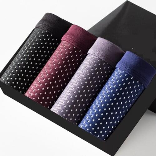 4pcs/lot Bamboo Fiber Mens Boxer Panties Underpant plus size shorts breathable underwear 5XL 6XL 7XL 8XL