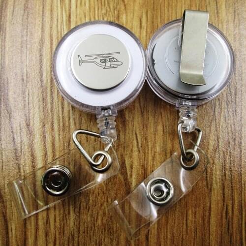 Helicopter ID Badge Reel gift for him/her friend family retractable recoil id badge holder work fun