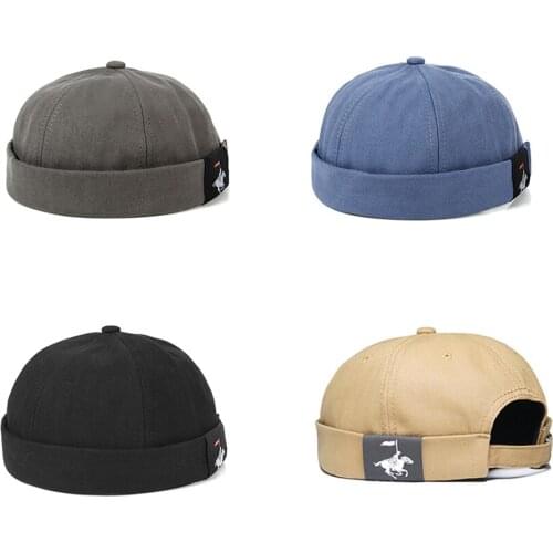 Unisex Docker Sailor Biker Cap Streetwear Pumpkin Vintage Brimless Beanies Hat Adjustable mens hat Women Sailor Hip Hop Cap