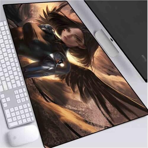 XGZ Angel Wings Lolita Movie Pattern Large Mouse Pad Office Home Computer Internet Cafe Keyboard Anime Mouse Pad Desk Mat xxl