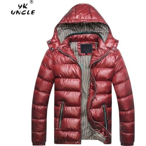 YK UNCLE Brand Winter Jackets Men Outerwear Hood Padded Parkas Quilted Warm Windbreaker Jackets For Man Hooded Casual Male Coats