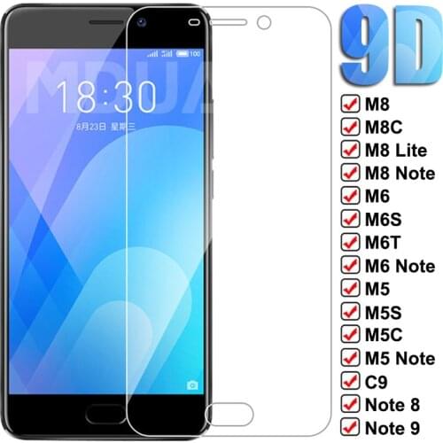 9D Tempered Glass For Meizu M8 Lite M6 M5 Note 9 8 C9 Pro Glass Screen Protector V8 X8 M8C M6S M6T M5S Safety Protective Film