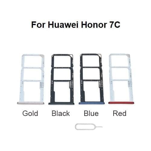 10/pcs New Sim Card Tray Slot Holder Socket Adapter Connector Repair Parts Replacement For Huawei Honor 7C