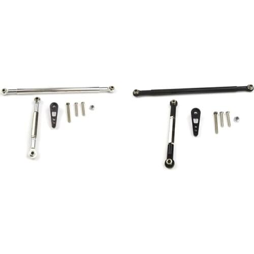 2set Metal Steering Rod Servo Link Servo Arm for MN86K MN86KS MN86 MN86S MN G500 1/12 Silver & Black
