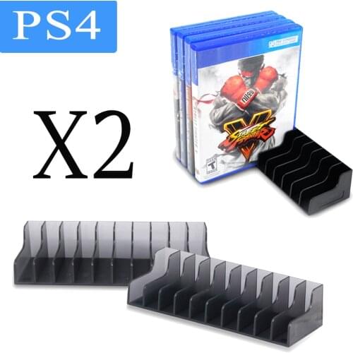 2 Pcs For PS4 PRO Slim Console Game Card Disk Box Storage Stand Holder Accessories For Play Station 4 CD Disks Card Holder