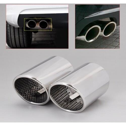 2X Chrome Stainless Steel Tail Rear Exhaust Muffler Tip Pipe Tail Pipe For Audi A5 2door Coupe 2.0 2008 - 2012 2013 2014