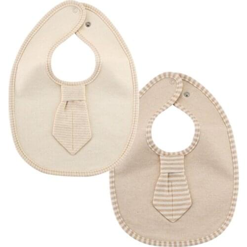 2 Pcs Infant Solid Color Bib Cravat Feeding Burp Cloth Three-layer Waterproof Comfortable Cotton Saliva Towel