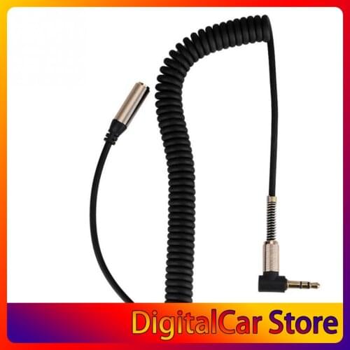 3.5mm Jack Male to Female Cable Earphone Headphone Audio Extension Cable Extendable Flexible Spring Cord Portable Audio Cable