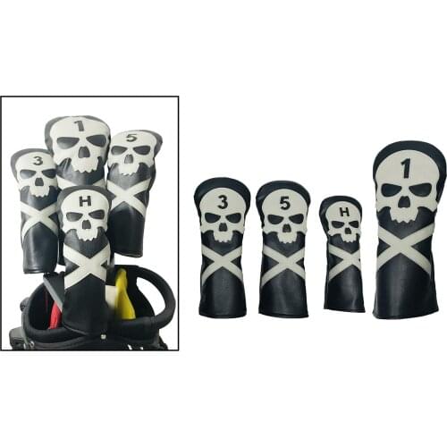 4Pcs Fashion Golf PU Leather 1 3 5 UT Golf Driver Headcover Fairway Wood Cover Hybrid Golf Clubs Head Covers