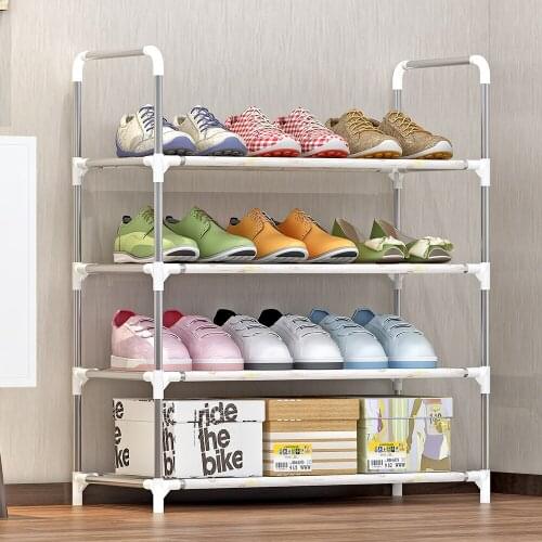 4-Tier Shoe Rack 5-Tier Shoe Hanger 6-Tier Shoe Shelf Storage Organizer Cabinet Stackable Shelves Holds Shoes Rack Organizer
