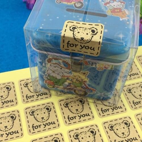 5000PCS/Lot Fashion square kraft paper printed above'FOR YOU"Labels sealing Stickers packaging For Jewelry/Box/gift/car/envelope