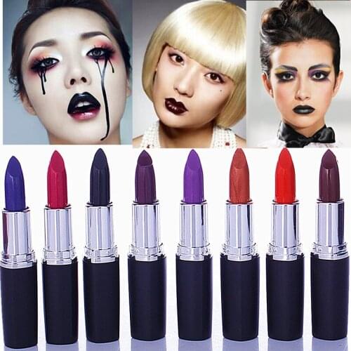Ange Aile 8Colors/Set Vintage Poison Halloween Makeup Vampire Dark Color Lipstick Purple Waterproof Matte Long Lasting Lipstick