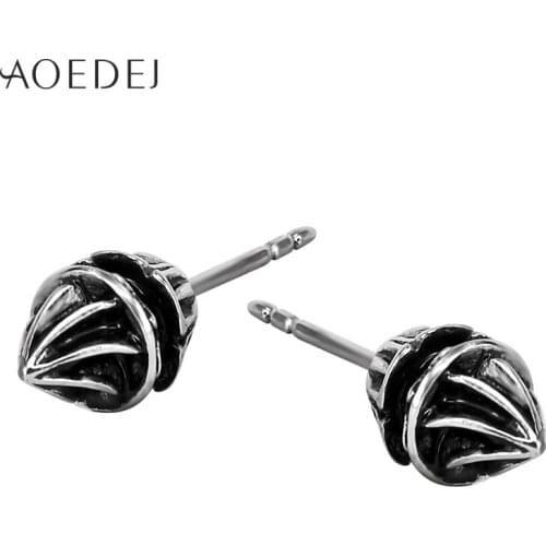 AOEDEJ 6mm Mens Spike Earrings Punk Stainless Steel Black Earring Men Ear Studs Cute Small Earings Oorringen Brinco Feminino