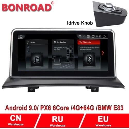 Bonroad Android 9.0 6 Core 4G+64G Car radio multimedia player GPS For BMW X3 E83 2004-2009 original screen with 18 Pin LVDS
