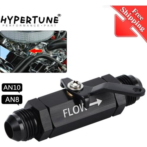 Free Shipping - AN8/AN10 8AN -8 AN 10AN-10 AN SHUT OFF VALVE FITTING ALUMINUM BLACK HT-WLPV72-08/10