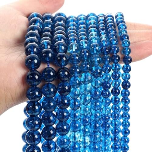 Blue Quartz Crystal Natural Stone Beads Round Loose Spacer Bead For Jewelry Making DIY Bracelet Charms Accessories 4/6/8/10/12MM