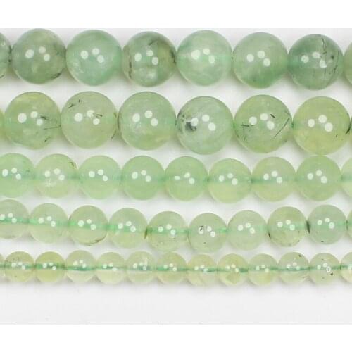 Natural Prehnite/Green Garnet 6-12mm Round beads 15inch ,Wholesale For DIY Jewellery Free Shipping