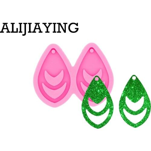 DY0431 Glossy Tassel Tear Drop Hoop Earrings Silicone Mold Resin Pendant Mould for Epoxy Jewelry Making DIY Crafts