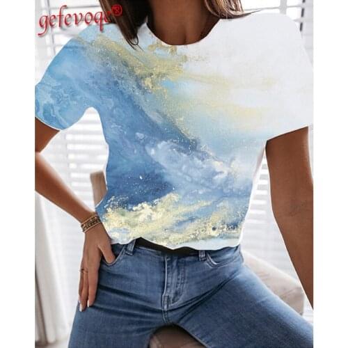 2021 New Summer Graphic Print Short Sleeve Casual Plus Size Harajuku Streetwear Tees T-shirt Fashion Ladies Tops Womens Clothing