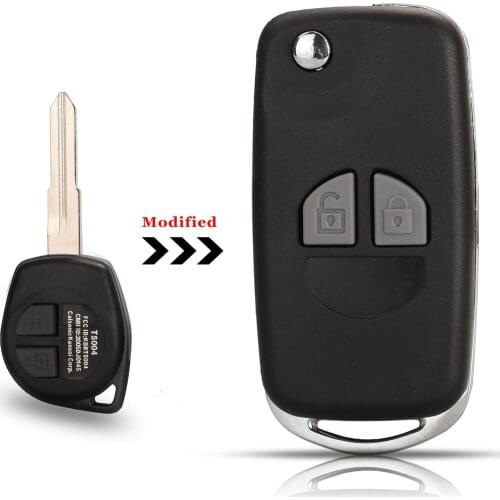Jingyuqin 10pcs 2 Buttons Remote Car Key Shell For Suzuki Alto Baleno Swift SX4 For Nissan Pixo 2009 With 22mm Right Blade