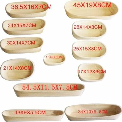 10pcs/lot 34cm 43cm 55cm Long Bread Dough Proofing Proving Rattan Basket Banneton Brotform