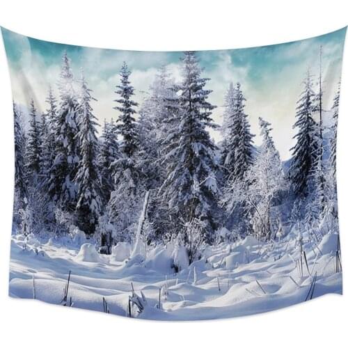 Beautiful Snow Scene Wall Tapestry Home Wall Decor Tapestry Cover Beach Towel Picnic Mat Yoga Mat