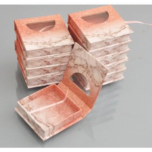 50pcs wholesale false eyelash packaging box free Logo False Mink Eyelashes strip square magnetic case Empty bulk vendor