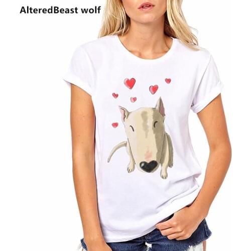 Hipster cool Dog Bull Terrier T-Shirt summer funny Women T Shirt 2019 new design Tops cute girl t-shirt ladies casual Tees