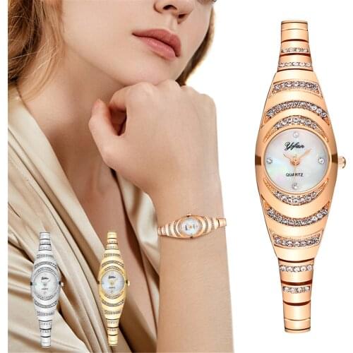 Fashion Lady Quartz Watch Luxury Casual Drill Crystal Bracelet Watches Female Diamond Strap Band Wristwatches Relogio Feminino