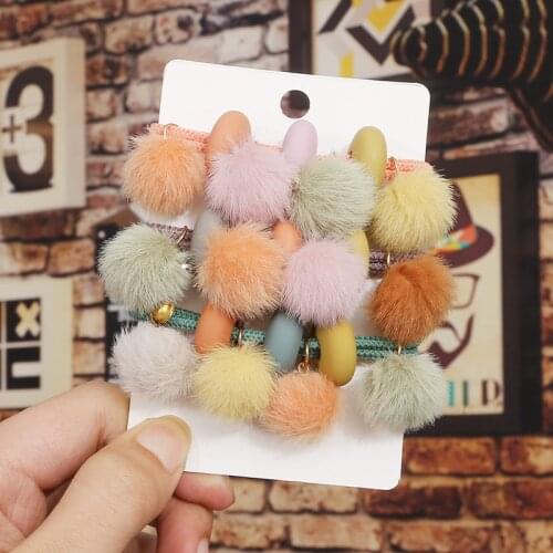 Fashion Women Girls Plush Ball Bands Cute Autumn Winter Elastic Hair Bands Hair Jewelry Dropshipping