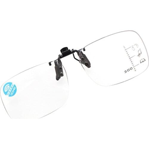 Anti Blue light Progressive Multifocal Multifocus Reading Clip On Flip up Glasses Transition Eyewear Hyperopia Presbyopia Reader