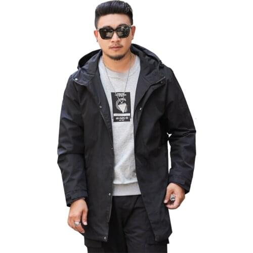 Plus Size 5xl 6xl 7xl 8xl Fitness Mid-long Men Jacket 2020 New Autumn Jacket Men Casual Windbreaker Thin Coat Men Youth