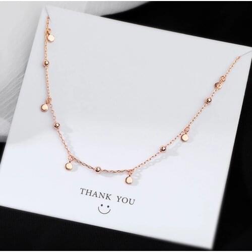 925 Sterling Silver Small Round Bead Choker Necklace For Fashion Women Minimalist Fine Jewelry Cute Accessories DZ507