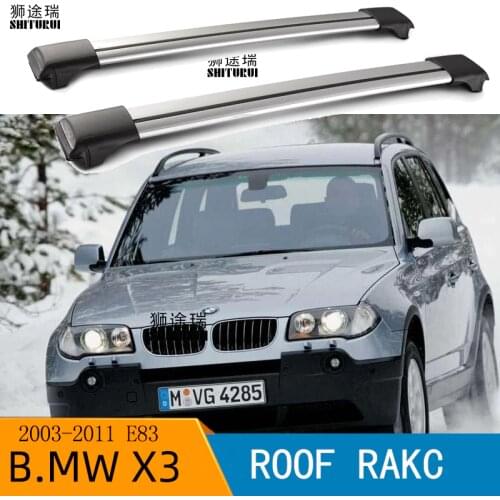 2Pcs Roof bars For BMW X3 E83 2003-2011 Aluminum Alloy Side Bars Cross Rails Roof Rack Luggage CUV SUV LED