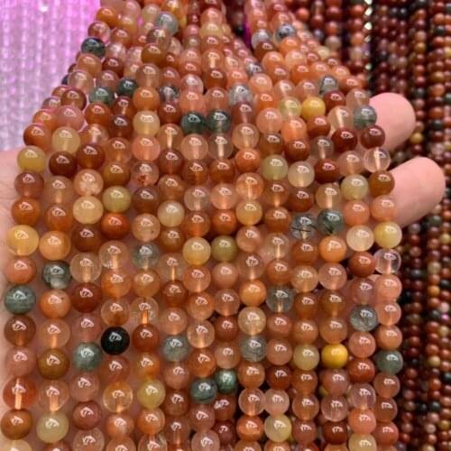 Mixed color Rutilated quartz beads natural gemstone beads DIY loose beads for jewelry making strand 15" wholesale