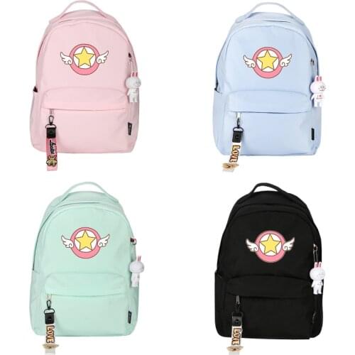 Card Captor SAKURA Cartoon Backpack Kawaii Anime Satchel Laptop Shoulder Bag Studennt Schoolbag Women Girl Christmas Gifts New