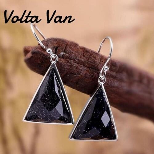 Volta Van Drop Earrings 925 Sterling Silver Chalcedony 2021 New Pendientes Plata Elegant Geometric Fine Jewelry Trendy Earrings
