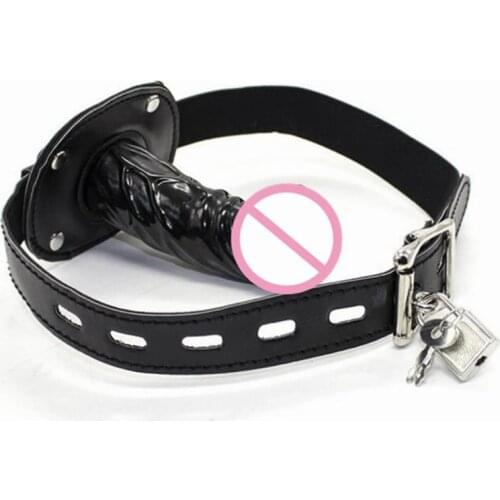 Open Mouth Gag Bite Silicone Penis Plug Dildo Fetish Bondage Sex Toys BDSM Slave Products for Woman Adult Game Intimate Goods