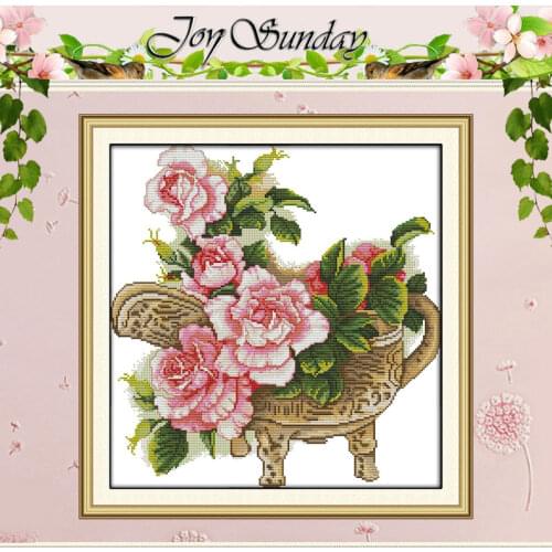 Peony Patterns Counted Cross Stitch 11CT 14CT Cross Stitch Set Wholesale flower Cross-stitch Kit Embroidery Needlework