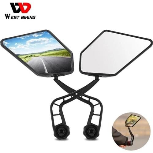 WEST BIKING Bicycle Rearview 360 Rotate Safety Adjustable Cycling Rear View MTB Road Bicycle Handlebar Mirrors Bike Accessories