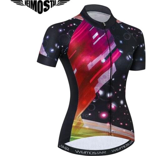 WEIMOSTAR Team Womens Cycling Jersey Ropa Ciclismo Short Sleeve Cycling Clothing Bike Wear Full Zipper Bicicleta Maillot Tops