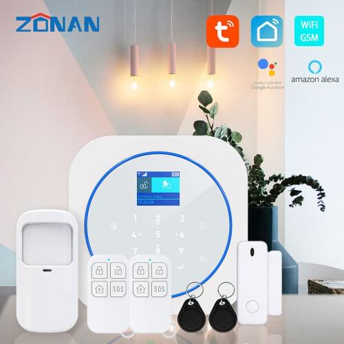 Tuya Wifi Gsm Alarm Security System With Smoke Detector Alexa Compatible App Control Smart Home Wireless Safety Alarm Kits