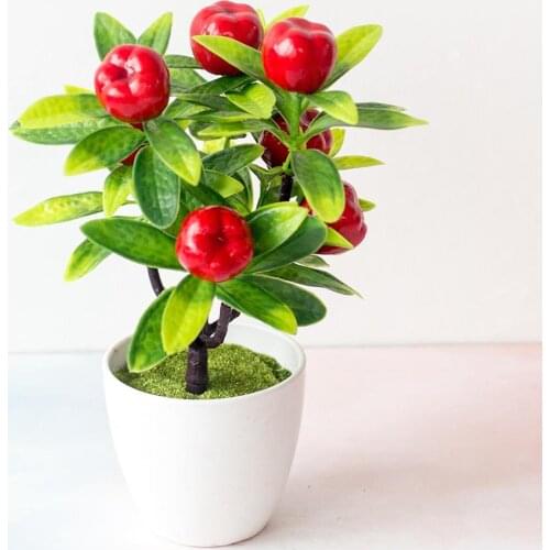 1Pc Artificial Fruit Tree Miniascape Wedding Party Home Office Desk Bonsai Decor