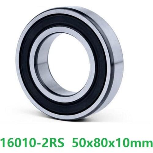 10pcs/lot bearing 16010RS 16010-2RS 16010 RS 2RS rubber sealed 50x80x10 mm Deep Groove Ball bearing 50*80*10mm