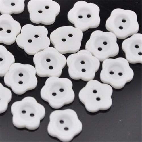 100 pcs 11mm Flower 2Holes Plastic Buttons Kids Sewing Crafts Mix PH44